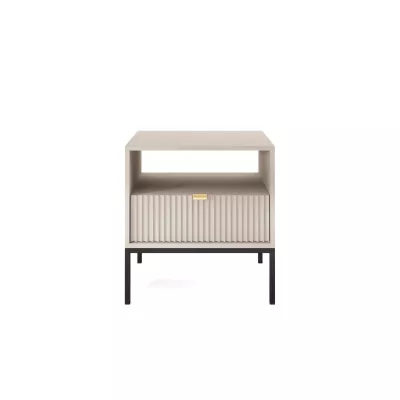 Noční stolek MISHEEL - kašmír / černý