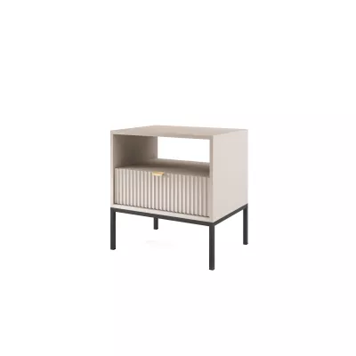 Noční stolek MISHEEL - kašmír / černý