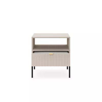 Noční stolek MISHEEL - kašmír / černý