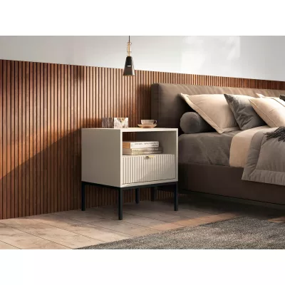 Noční stolek MISHEEL - kašmír / černý