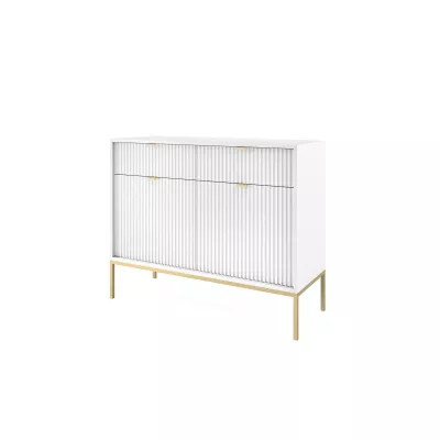 Kombinovaná komoda MISHEEL - bílá / zlatá