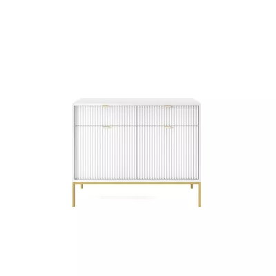 Kombinovaná komoda MISHEEL - bílá / zlatá
