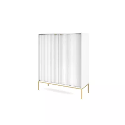 Vysoká komoda MISHEEL - bílá / zlatá