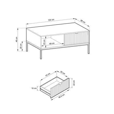 Konferenční stolek MISHEEL - bílý / zlatý