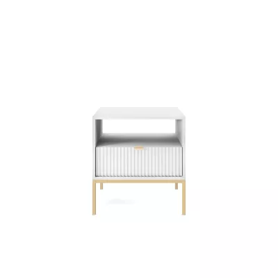 Noční stolek MISHEEL - bílý / zlatý