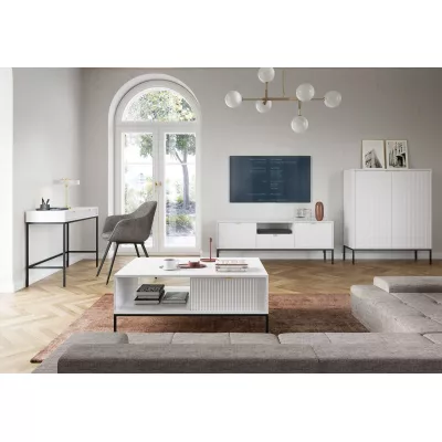 Vysoká komoda MISHEEL - bílá / černá