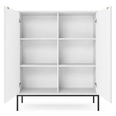 Vysoká komoda MISHEEL - bílá / černá