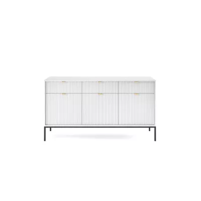 Široká kombinovaná komoda MISHEEL - bílá / černá