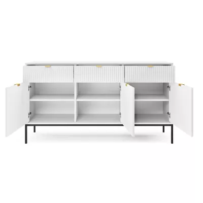 Široká kombinovaná komoda MISHEEL - bílá / černá