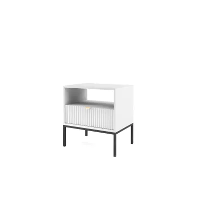 Noční stolek MISHEEL - bílý / černý