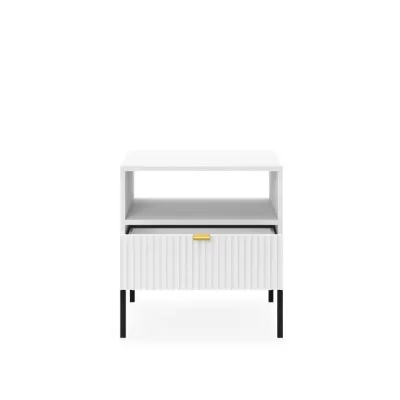 Noční stolek MISHEEL - bílý / černý