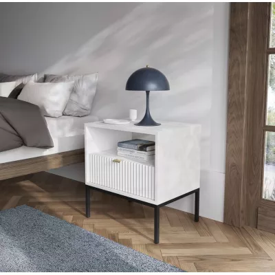 Noční stolek MISHEEL - bílý / černý