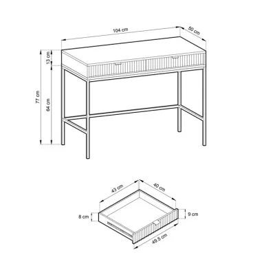 Toaletní stolek MISHEEL - bílý / černý