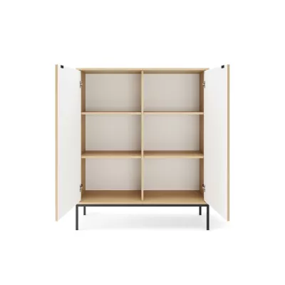 Vysoká komoda MISHEEL - dub / černá