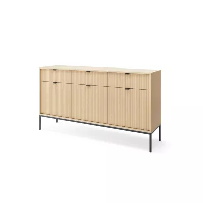 Široká kombinovaná komoda MISHEEL - dub / černá