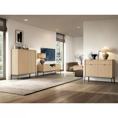 Televizní stolek MISHEEL - dub / černý