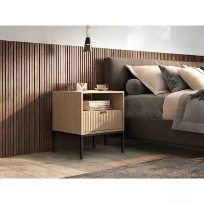 Noční stolek MISHEEL - dub / černý