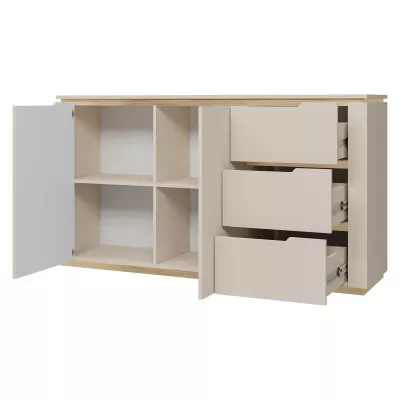 Obývací sestava FLUXA - tmavě béžová / tmavě béžová + zlatá