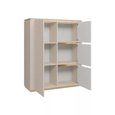 Obývací sestava FLUXA - tmavě béžová / tmavě béžová + zlatá