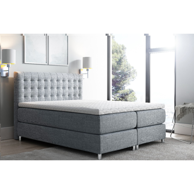 Levné Manželské čalouněné postele: Vysoká čalouněná postel boxspring Luca tmavě šedá 180 + topper zdarma Levné Manželské čalouněné postele: Vysoká čalouněná postel boxspring Luca tmavě šedá 180 + topper zdarma