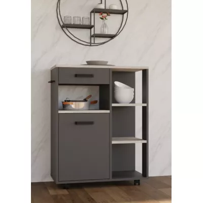 Servírovací stolek KAIRON - antracit / beton