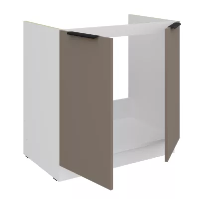 Dřezová skříňka LUNARA - šířka 80 cm, tmavě béžová / bílá