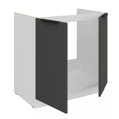 Dřezová skříňka LUNARA - šířka 80 cm, grafit / bílá