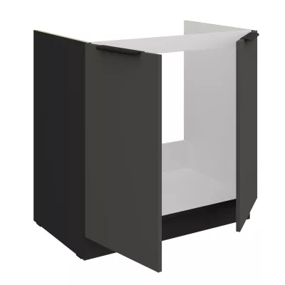Dřezová skříňka LUNARA - šířka 80 cm, grafit / černá