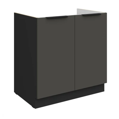 Dřezová skříňka LUNARA - šířka 80 cm, grafit / černá