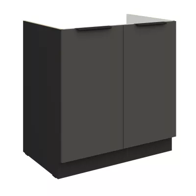 Dřezová skříňka LUNARA - šířka 80 cm, grafit / černá
