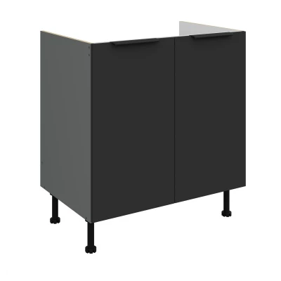 Dřezová skříňka LUNARA - šířka 80 cm, černá / antracit