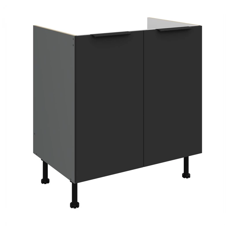 Dřezová skříňka LUNARA - šířka 80 cm, černá / antracit