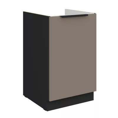 Dolní dřezová skříňka LUNARA - šířka 50 cm, tmavě béžová / černá