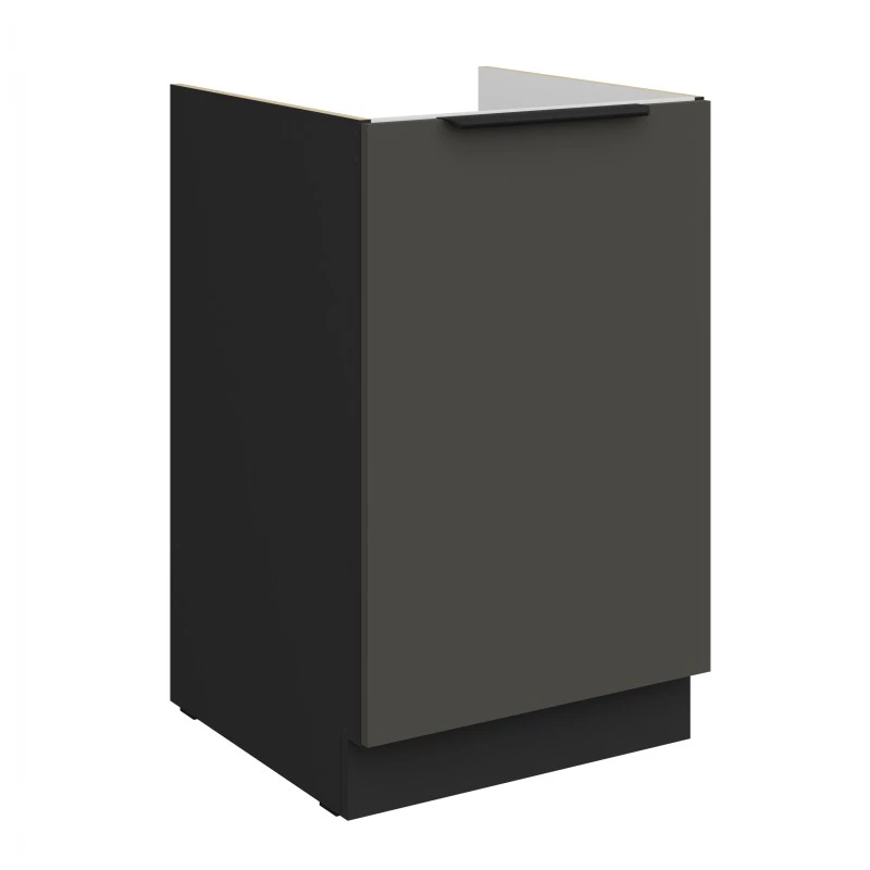 Dolní dřezová skříňka LUNARA - šířka 50 cm, grafit / černá