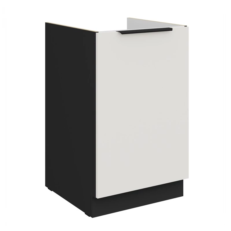Dolní dřezová skříňka LUNARA - šířka 50 cm, bílá / černá