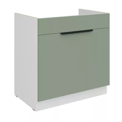Dolní skříňka na dřez LUNARA - šířka 80 cm, zelená / bílá