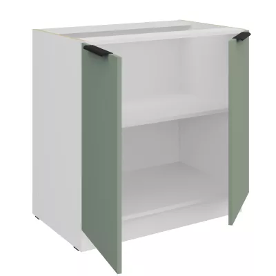 Dolní dvoudveřová skříňka LUNARA - šířka 80 cm, zelená / bílá