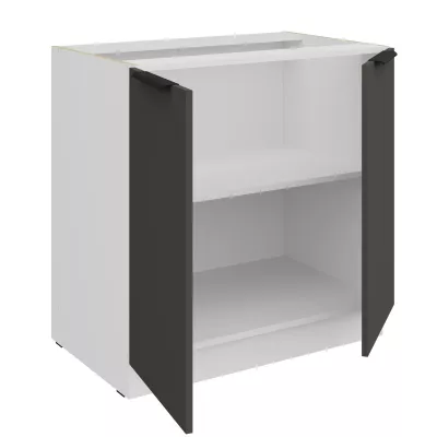 Dolní dvoudveřová skříňka LUNARA - šířka 80 cm, grafit / bílá