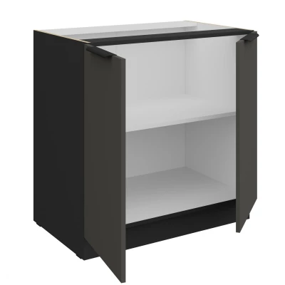 Dolní dvoudveřová skříňka LUNARA - šířka 80 cm, grafit / černá
