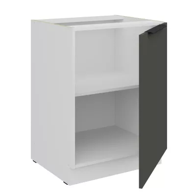 Dolní jednodveřová skříňka LUNARA - šířka 60 cm, grafit / bílá