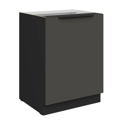 Dolní jednodveřová skříňka LUNARA - šířka 60 cm, grafit / černá