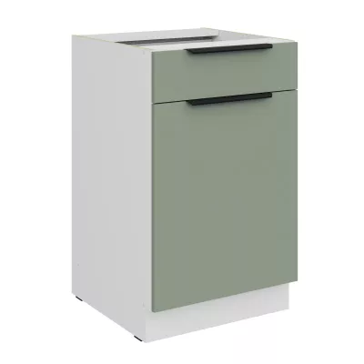 Dolní skříňka se šuplíkem LUNARA - šířka 50 cm, zelená / bílá