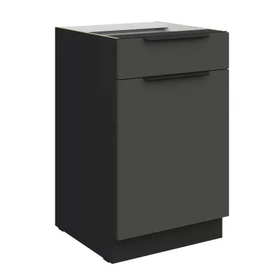 Dolní skříňka se šuplíkem LUNARA - šířka 50 cm, grafit / černá