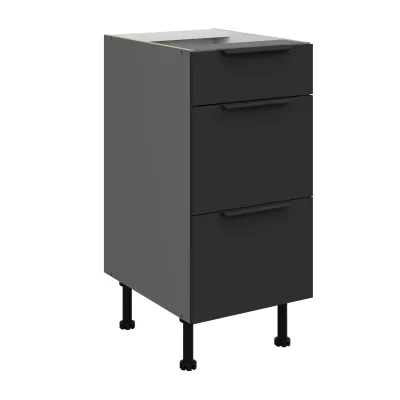 Kuchyňská skříňka se šuplíky LUNARA - šířka 40 cm, černá / antracit