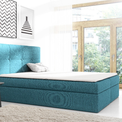 Velká manželská postel Olivio modrá 200 + topper zdarma