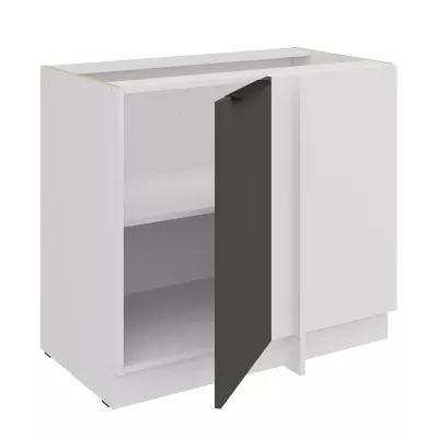 Prodloužená rohová skříňka LUNARA - šířka 90 cm, grafit / bílá