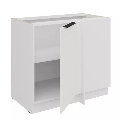 Prodloužená rohová skříňka LUNARA - šířka 90 cm, bílá