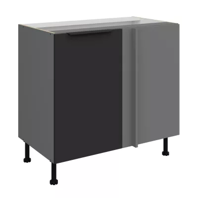 Prodloužená rohová skříňka LUNARA - šířka 90 cm, černá / antracit