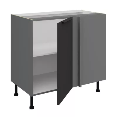 Prodloužená rohová skříňka LUNARA - šířka 90 cm, černá / antracit
