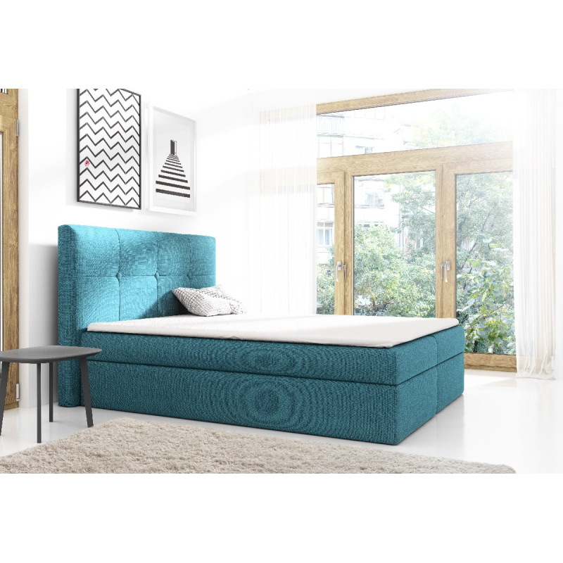 Manželská postel Olivio modrá 180 + topper zdarma